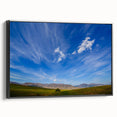 Framed canvas wall art from the Landscapes Skyscapes collection, showcasing a serene nature scene with vibrant colors and a sleek black frame, perfect for home decor.