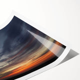 Vibrant rolled print showcasing a stunning landscape and skyscape design featuring rich colors and intricate details, packaged securely in a protective tube.