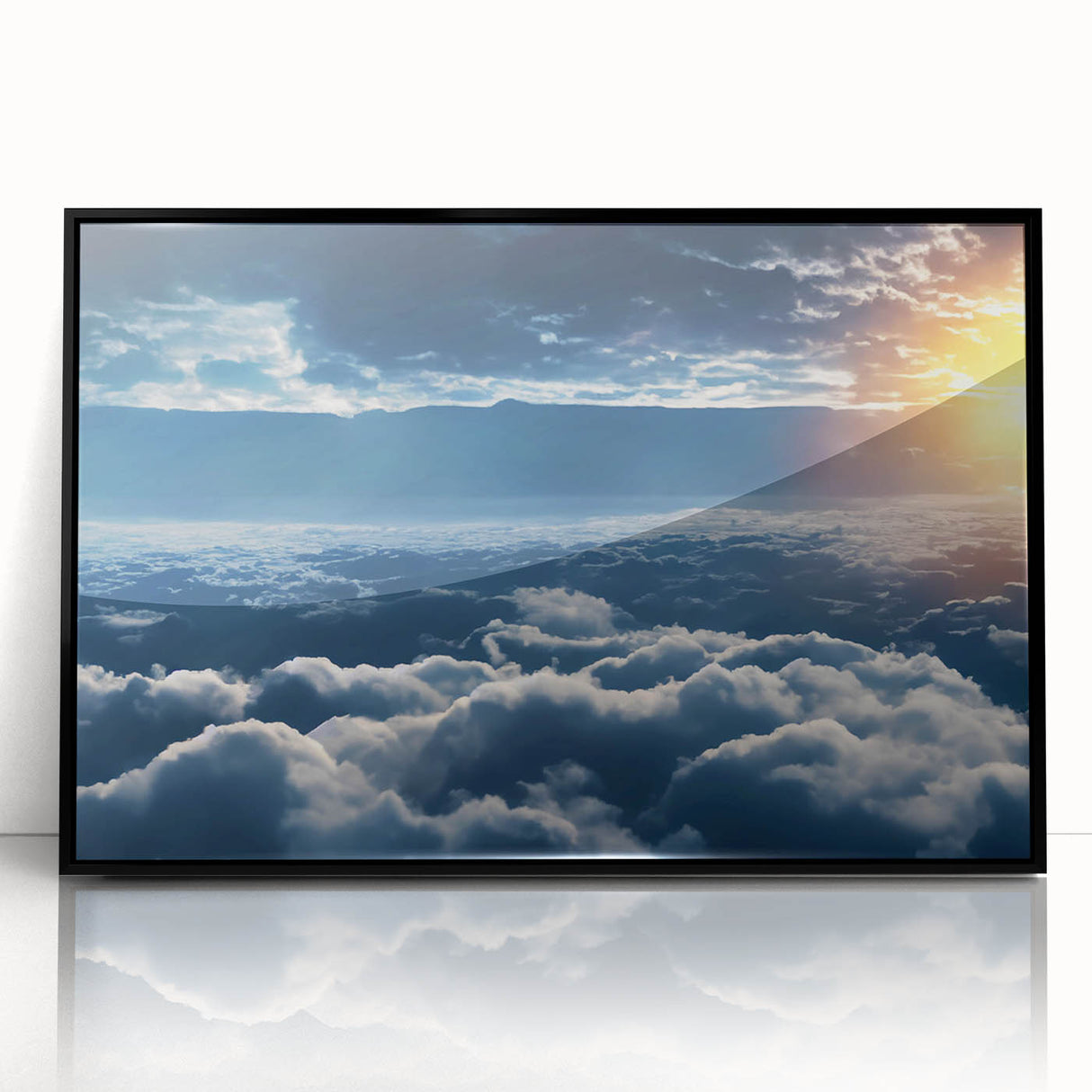 Framed acrylic wall art from the Landscapes and Skyscapes collection, showcasing a stunning black design with a sleek front view, perfect for modern home decor.