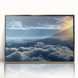 Framed acrylic wall art showcasing a stunning landscapes and skyscapes design with a gold frame, enhancing modern decor for home or office spaces.