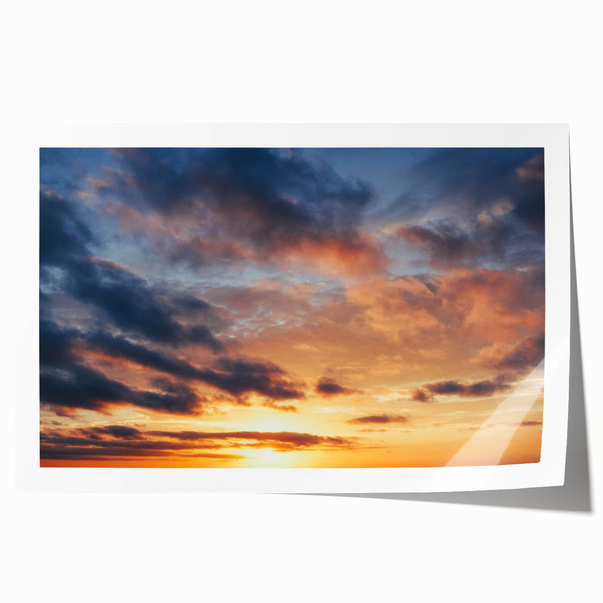 Vibrant rolled print showcasing a colorful abstract landscape design, perfect for home decor, displayed against a neutral background for emphasis.