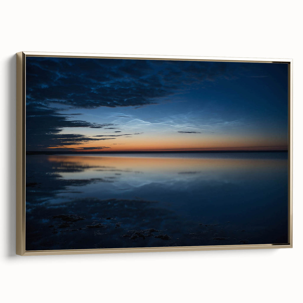 Framed wall art collection showcasing a vibrant landscape and skyscape design, featuring a gold frame and canvas texture, perfect for enhancing modern decor.