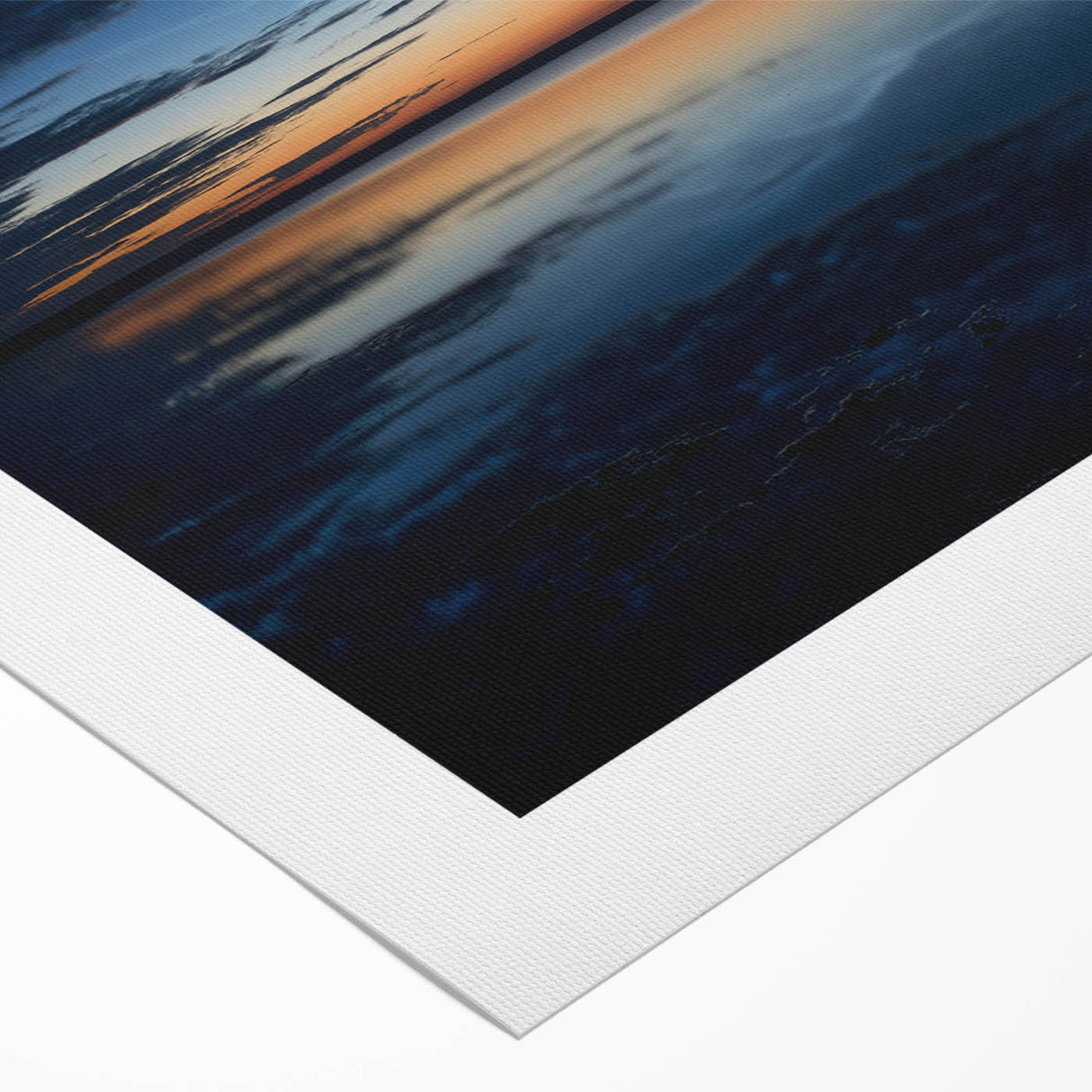 Vibrant rolled canvas showcasing a serene landscape with soft pastel skies, ideal for home decor, packaged securely in a protective cardboard tube.