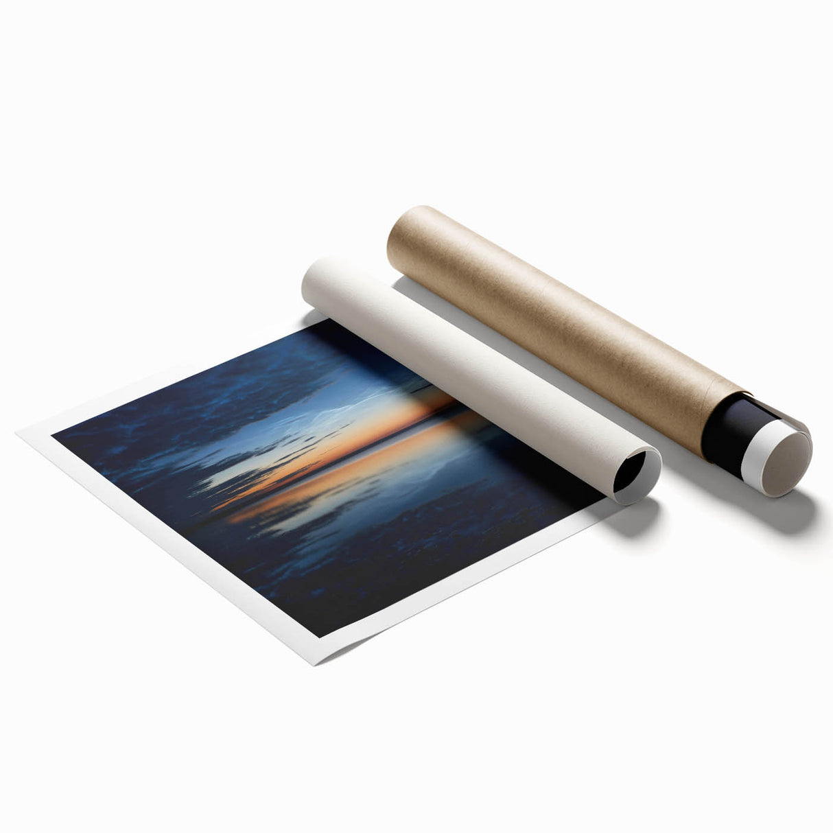 Vibrant rolled wall art print showcasing a stunning landscape and skyscape design in rich colors, perfect for home decor and artistic ambiance. Ideal for enhancing interiors with nature-inspired themes.