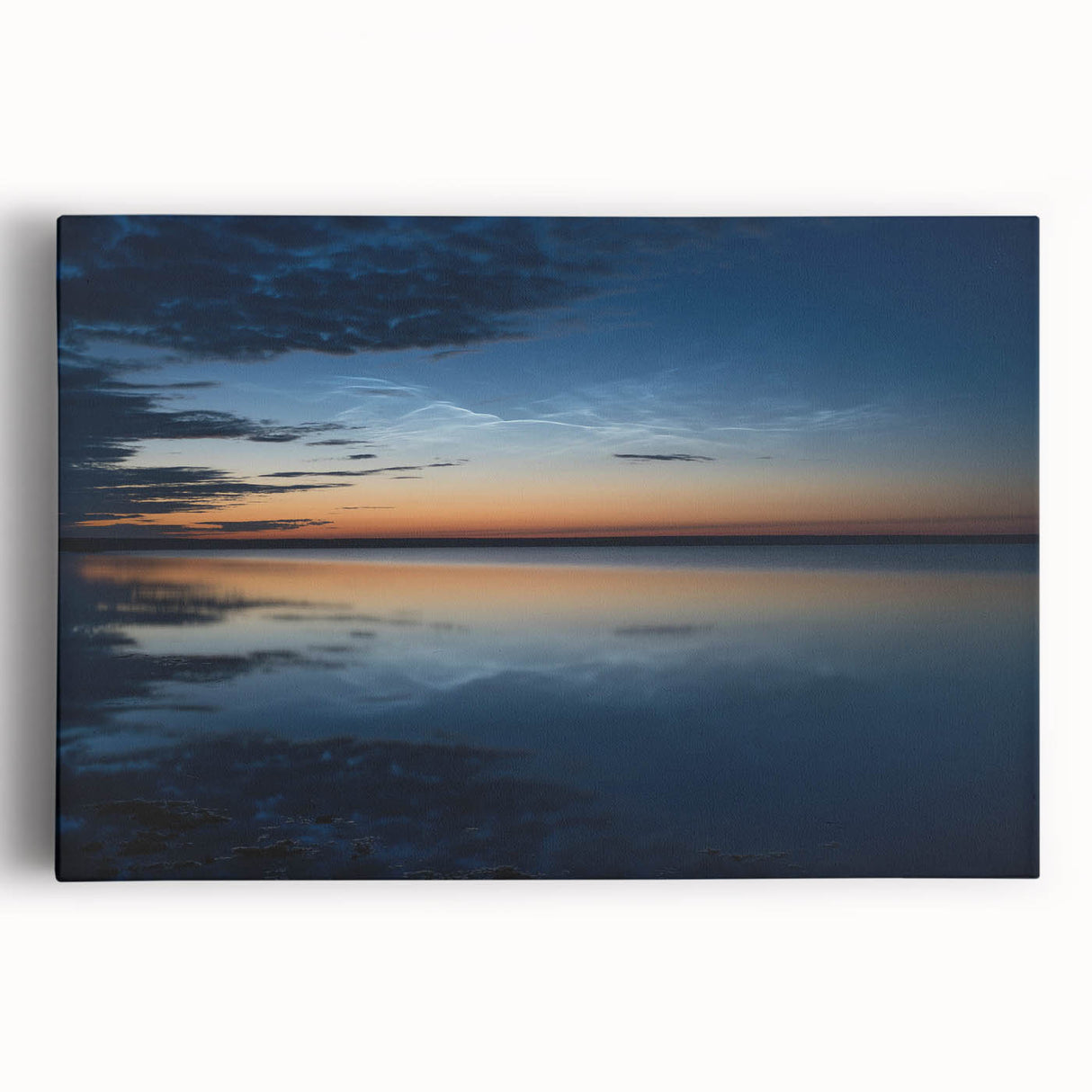 Stretched canvas artwork showcasing a stunning landscape and skyscape design, featuring vibrant colors and intricate details, perfect for home decor enhancement.