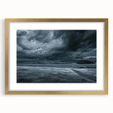 Elegant gold-framed wall art showcasing a serene landscape and skyscape design. The artwork features a harmonious blend of colors, perfect for enhancing home decor.