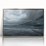 Framed wall art featuring a stunning landscapes and skyscapes design, highlighted by an elegant silver frame, perfect for modern decor. Ideal for enhancing living spaces.