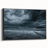 Framed wall art from the Landscapes & Skyscapes collection, showcasing a serene sunset over mountains with vibrant colors and a sleek black frame, adding elegance to any room.
