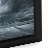 Framed canvas featuring a vibrant abstract landscape design with rich colors and textures, perfect for modern home decor and artistic wall displays.