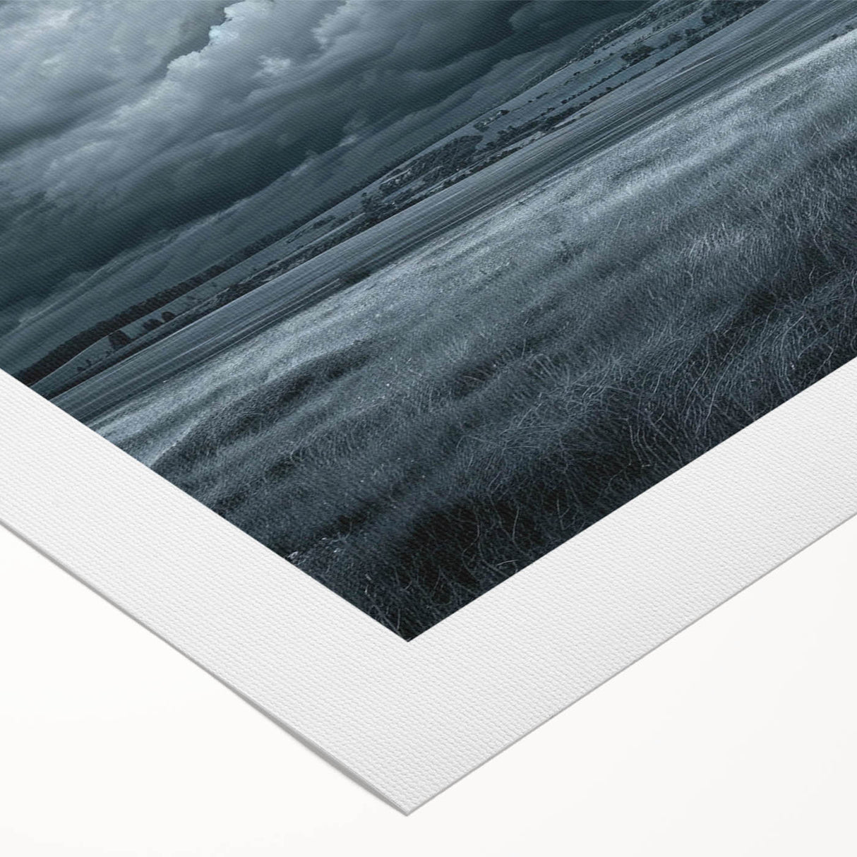 Colorful rolled canvas wall art showcasing a vibrant landscape design with abstract elements, neatly packaged in a protective cardboard tube for easy display.