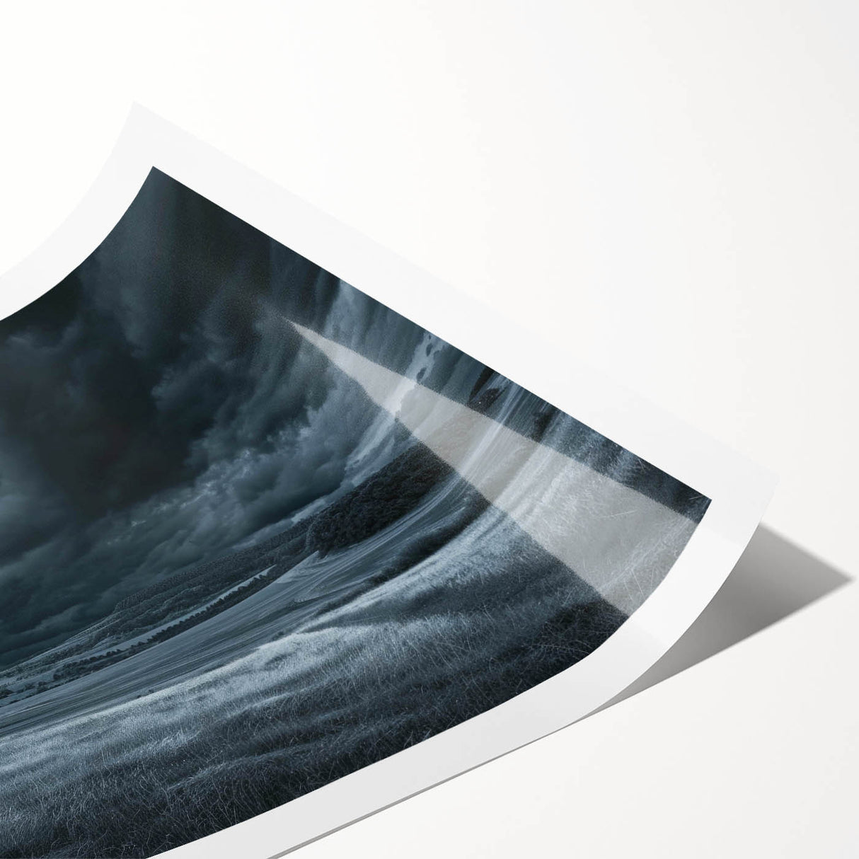 Rolled print showcasing a vibrant landscapes and skyscapes design, emphasizing bold colors and intricate details, ideal for modern home decor.