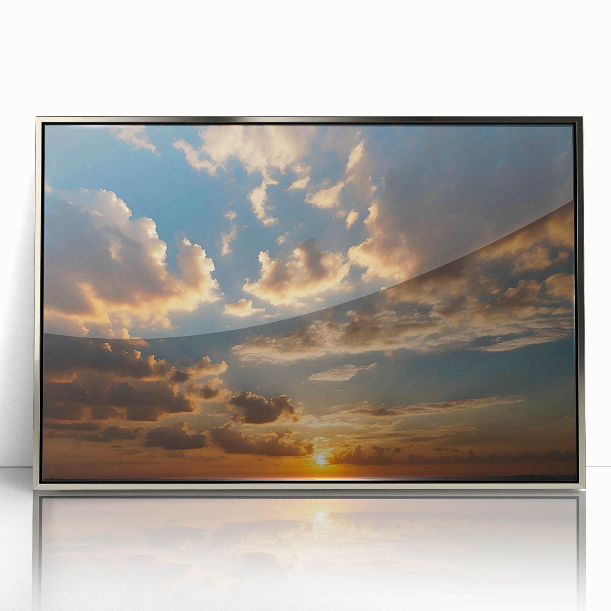 Framed wall art collection showcasing a scenic landscape with vibrant colors, set in a silver-accented frame, ideal for home decor enhancement.