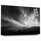 Acrylic glass wall art showcasing a stunning landscapes and skyscapes design, side view highlighting vivid colors and intricate details, perfect for home decor.