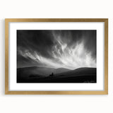 Gold-framed wall art featuring a serene landscape design with soft colors and intricate details, perfect for enhancing home decor and creating a calming atmosphere.