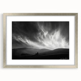 Framed landscape wall art collection featuring serene skyscapes in silver with a sleek mat, perfect for enhancing modern home decor. Ideal for creating a calming atmosphere in living spaces.