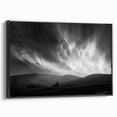 Framed canvas wall art from the Landscapes & Skyscapes collection, showcasing a serene mountain scene with vibrant colors and a sleek black frame, perfect for home decor.