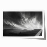 Vibrant landscape wall art print showcasing a serene skyscape with soft pastel colors, rolled for easy transport, perfect for home decor enhancement.