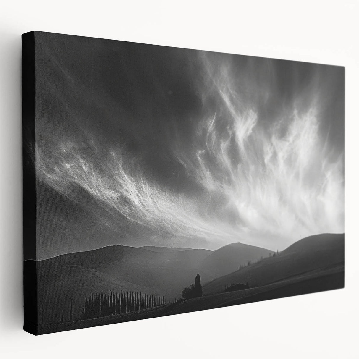 Stretched canvas artwork showcasing a vibrant landscapes and skyscapes design, highlighting rich colors and textures, ideal for home decor.