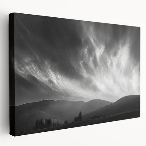 Stretched canvas artwork showcasing a vibrant landscapes and skyscapes design, highlighting rich colors and textures, ideal for home decor.