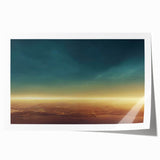 Vibrant rolled print of a colorful landscape and skyscape wall art design, showcasing dynamic hues and textures, perfect for home decor enhancement.