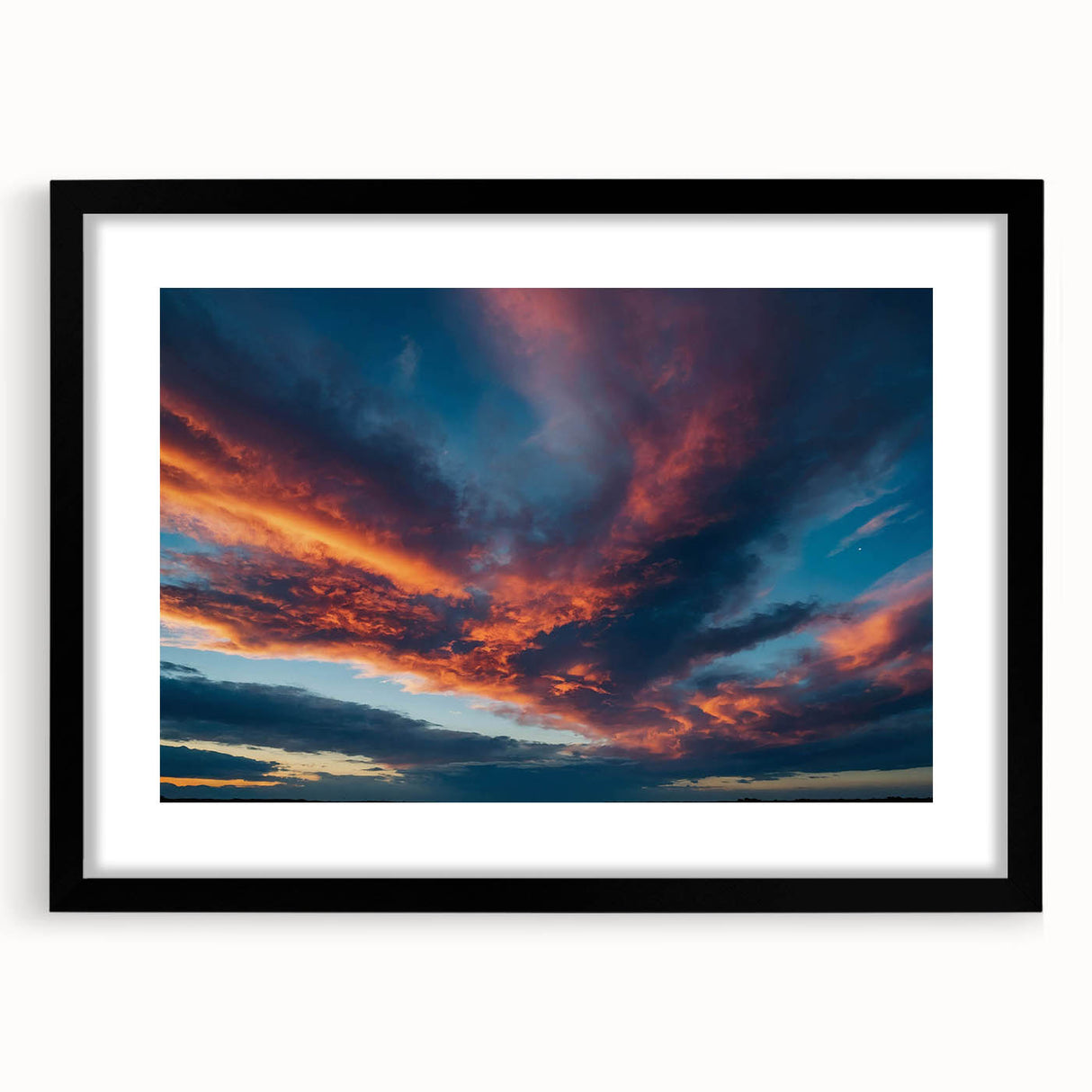 Framed black wall art showcasing a serene landscape scene with soft hues, ideal for modern home decor. Perfect for adding elegance to living spaces.