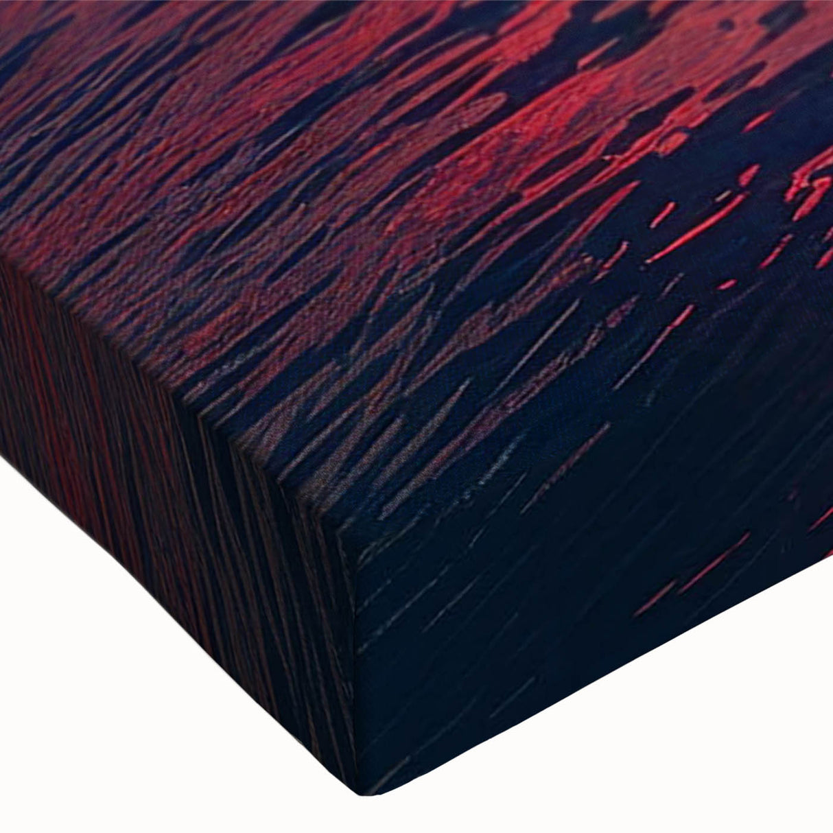 Close-up of a stretched canvas showcasing a vibrant landscapes and skyscapes wall art design, featuring rich colors and intricate details, ideal for home decor.