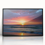 Framed acrylic wall art from the Landscapes & Skyscapes Design Collection, showcasing a vibrant abstract design with a black frame, ideal for modern decor.