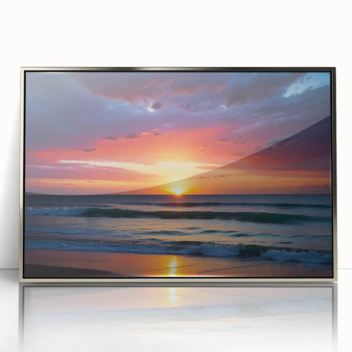 Framed acrylic wall art from the Landscapes & Skyscapes collection, showcasing a stunning silver design with intricate details and vibrant colors, perfect for home decor.