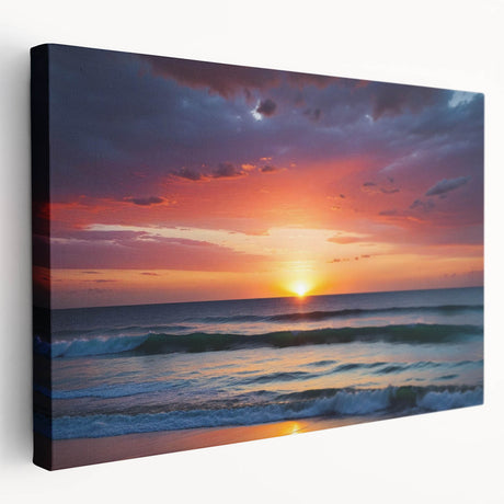 Stretched canvas wall art showcasing a vibrant landscape design with vivid colors and intricate details, perfect for enhancing home decor aesthetics.