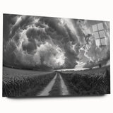 Acrylic glass wall art collection showcasing vibrant landscapes and skyscapes, featuring a side view without pins, ideal for modern home decor. This piece highlights stunning colors and intricate details, perfect for art enthusiasts.