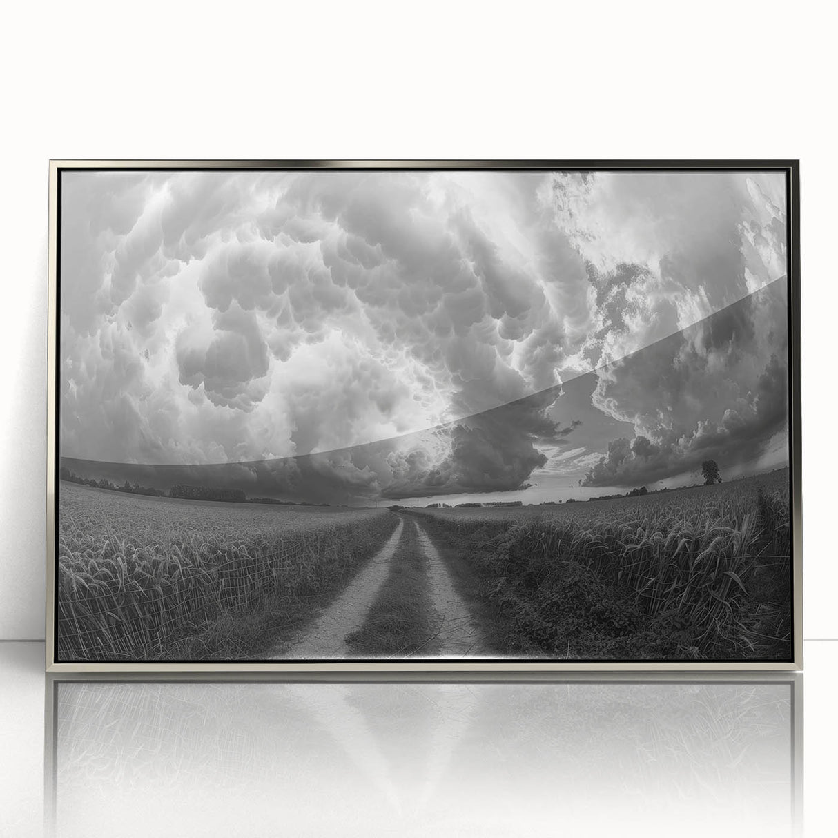 Framed wall art from the Landscapes & Skyscapes Design 23 collection, showcasing a serene silver-acrylic finish, perfect for contemporary home decor.