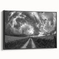Framed canvas wall art from the Landscapes Skyscapes Design 23 collection, showcasing a serene landscape scene with vibrant colors, viewed from the side against a neutral background. Perfect for home decor enthusiasts looking to enhance their living space.