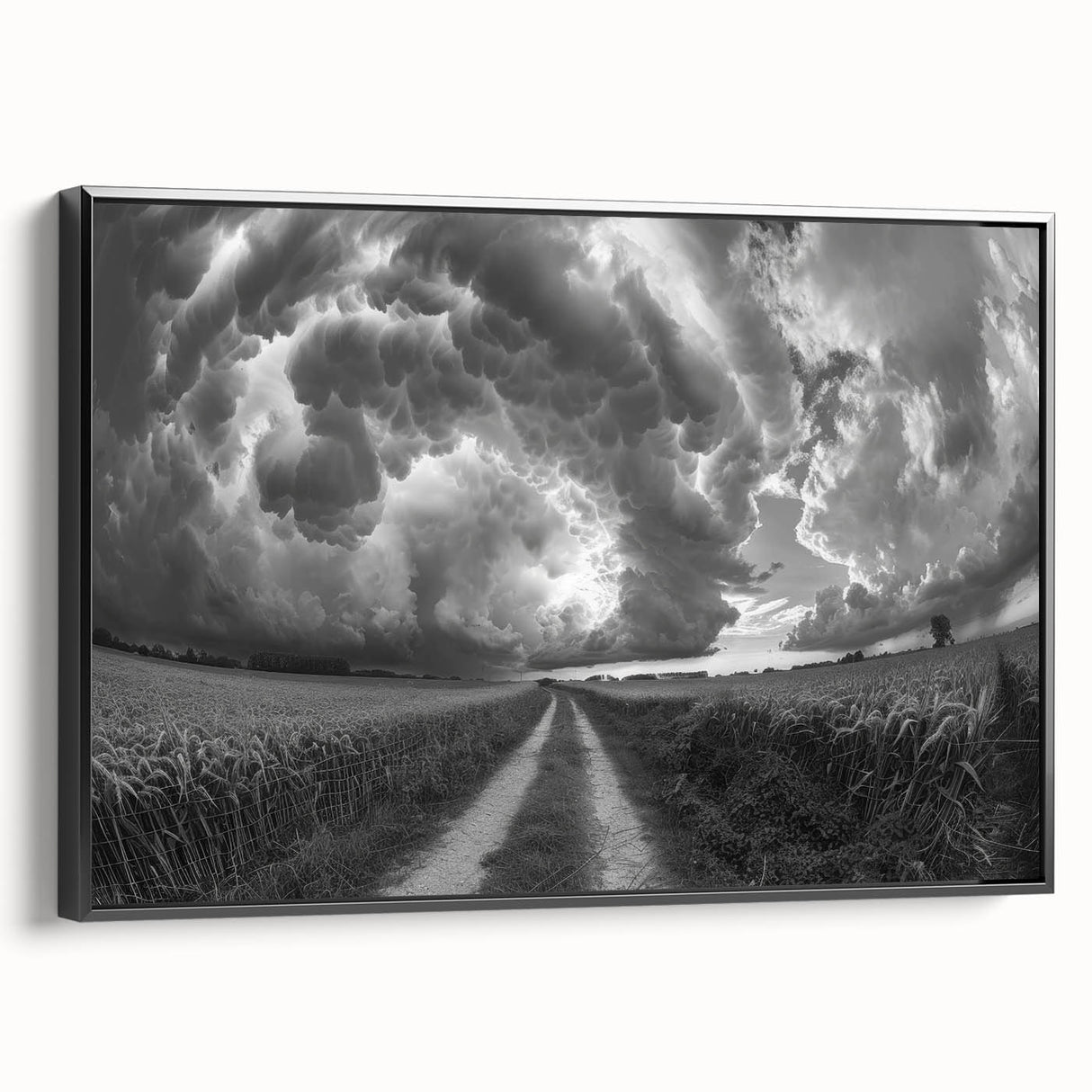 Framed canvas wall art from the Landscapes Skyscapes Design 23 collection, showcasing a serene landscape scene with vibrant colors, viewed from the side against a neutral background. Perfect for home decor enthusiasts looking to enhance their living space.