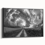 Framed canvas wall art from the Landscapes Skyscapes Design 23 collection, showcasing a serene landscape scene with vibrant colors, viewed from the side against a neutral background. Perfect for home decor enthusiasts looking to enhance their living space.