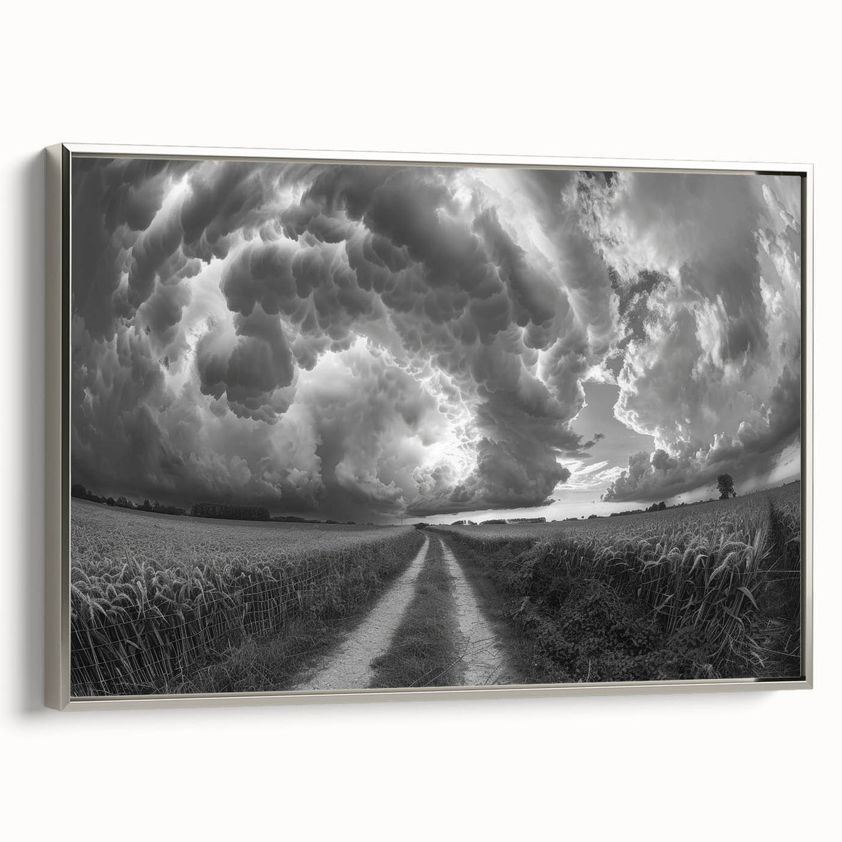 Framed wall art from the Landscapes & Skyscapes collection, showcasing a serene nature scene with vibrant colors and a sleek silver frame, perfect for modern decor.