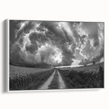 Framed canvas wall art from the Landscapes & Skyscapes collection, showcasing vibrant colors and serene imagery, displayed with a white frame and side view.
