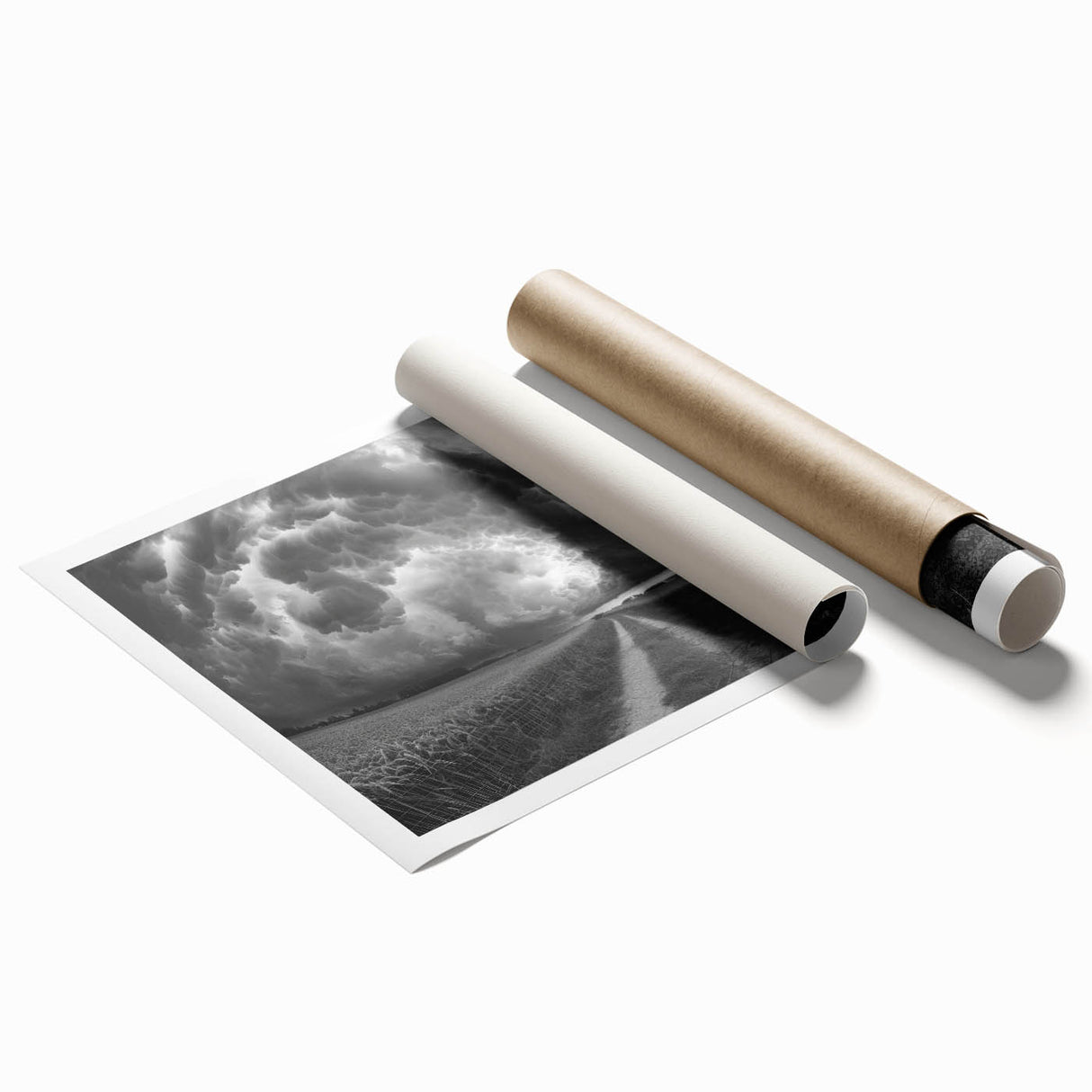 Rolled print showcasing a vibrant landscapes and skyscapes design wall art collection, featuring rich colors and intricate details, ideal for home decor.