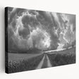 Stretched canvas wall art showcasing a serene landscape with vibrant colors, elegantly framed for a contemporary home decor aesthetic. Perfect for adding tranquility to any space.