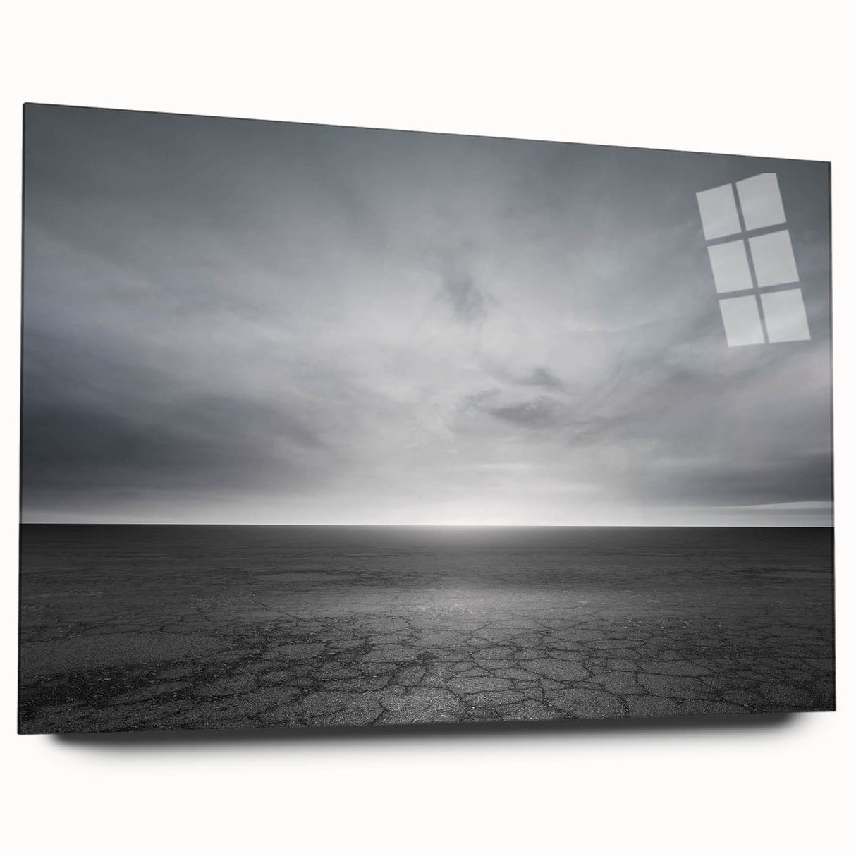 Side view of a modern acrylic glass wall art piece from the Landscapes Skyscapes collection, showcasing vibrant colors and abstract designs, ideal for contemporary home decor.