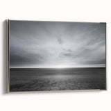 Framed canvas wall art showcasing a serene landscape with vibrant colors, silver frame accentuating the artwork, perfect for modern home decor.