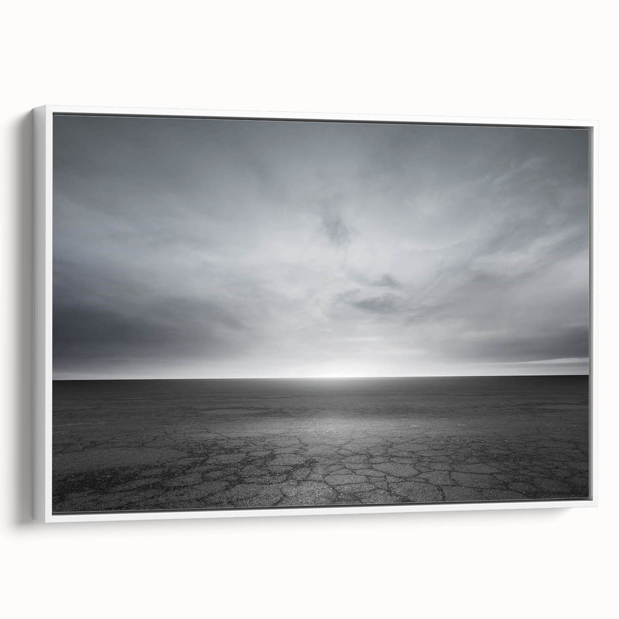 Framed canvas wall art showcasing a serene landscape with vibrant colors, featuring a white frame that complements modern decor. Ideal for home or office decoration.