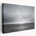 Stretched canvas wall art showcasing a vibrant landscape with colorful skies, ideal for enhancing home decor. Side view highlights the canvas texture and depth.