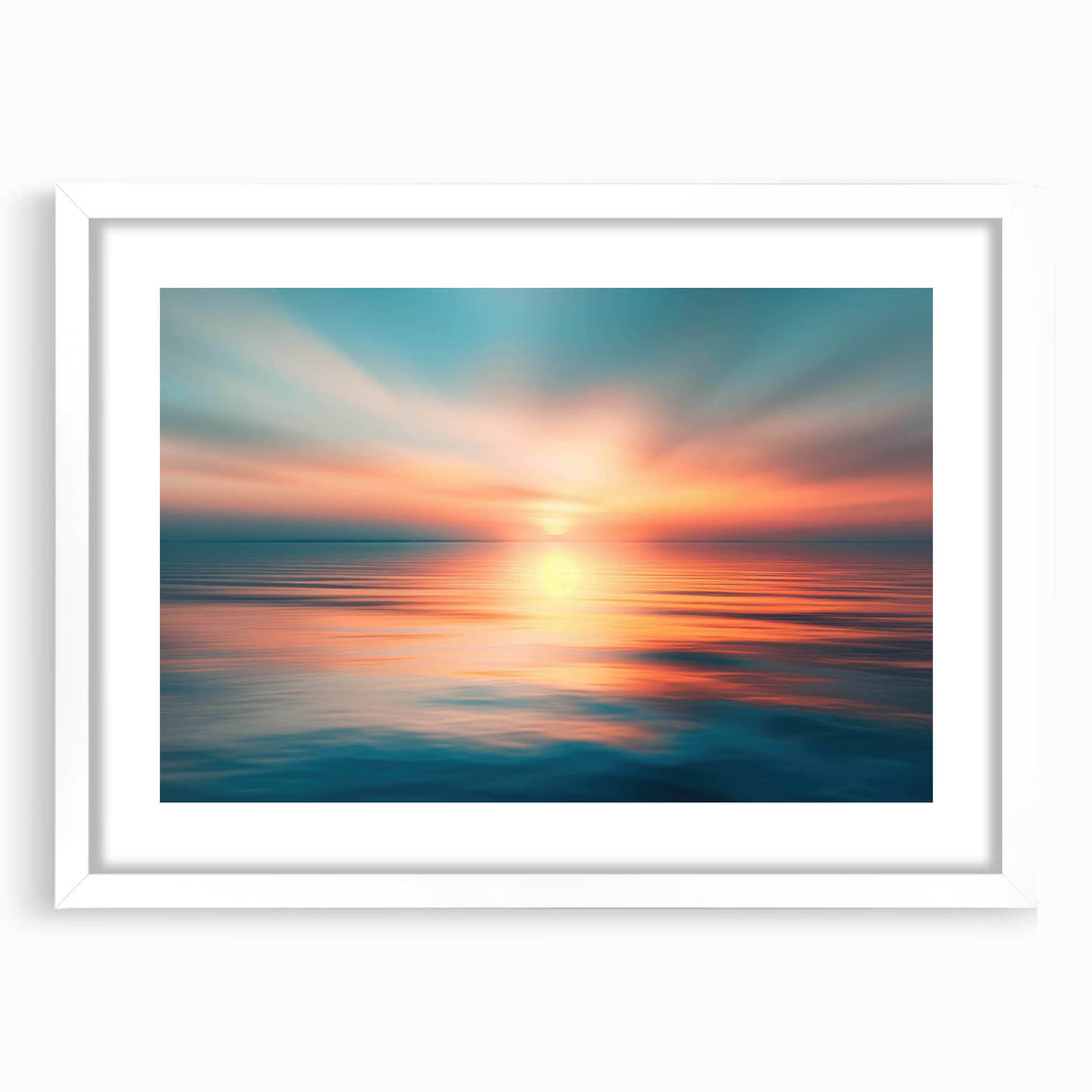 Framed landscape wall art featuring a serene skyscape design with a white mat, perfect for home decor enhancement in modern interiors. Ideal for nature lovers.