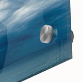 Close-up of a vibrant acrylic and glass wall art collection showcasing abstract landscapes and skyscapes, highlighting rich colors and intricate details, perfect for modern decor.