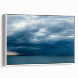 Framed canvas wall art collection showcasing a stunning landscapes and skyscapes design, featuring a white frame and side view perspective, perfect for modern home decor.