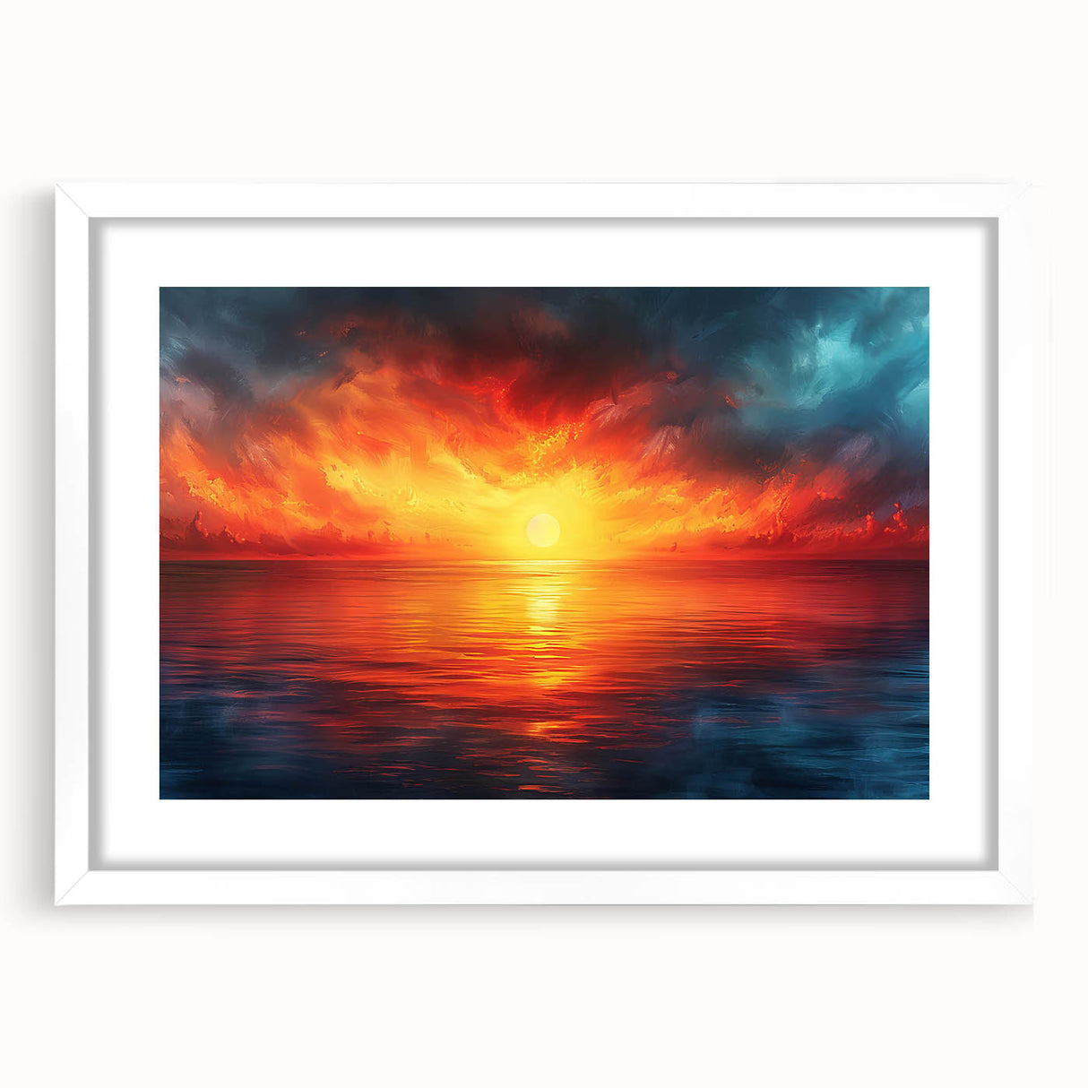 Framed wall art collection featuring a stunning landscape design with a white mat, ideal for home decor. The artwork showcases vibrant colors and serene scenery, enhancing any interior space. Perfect for art enthusiasts looking to elevate their wall aesthetics.