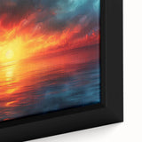 Framed canvas close-up of a colorful landscapes and skyscapes wall art design, showcasing vibrant hues and intricate details, perfect for home decor enhancement.