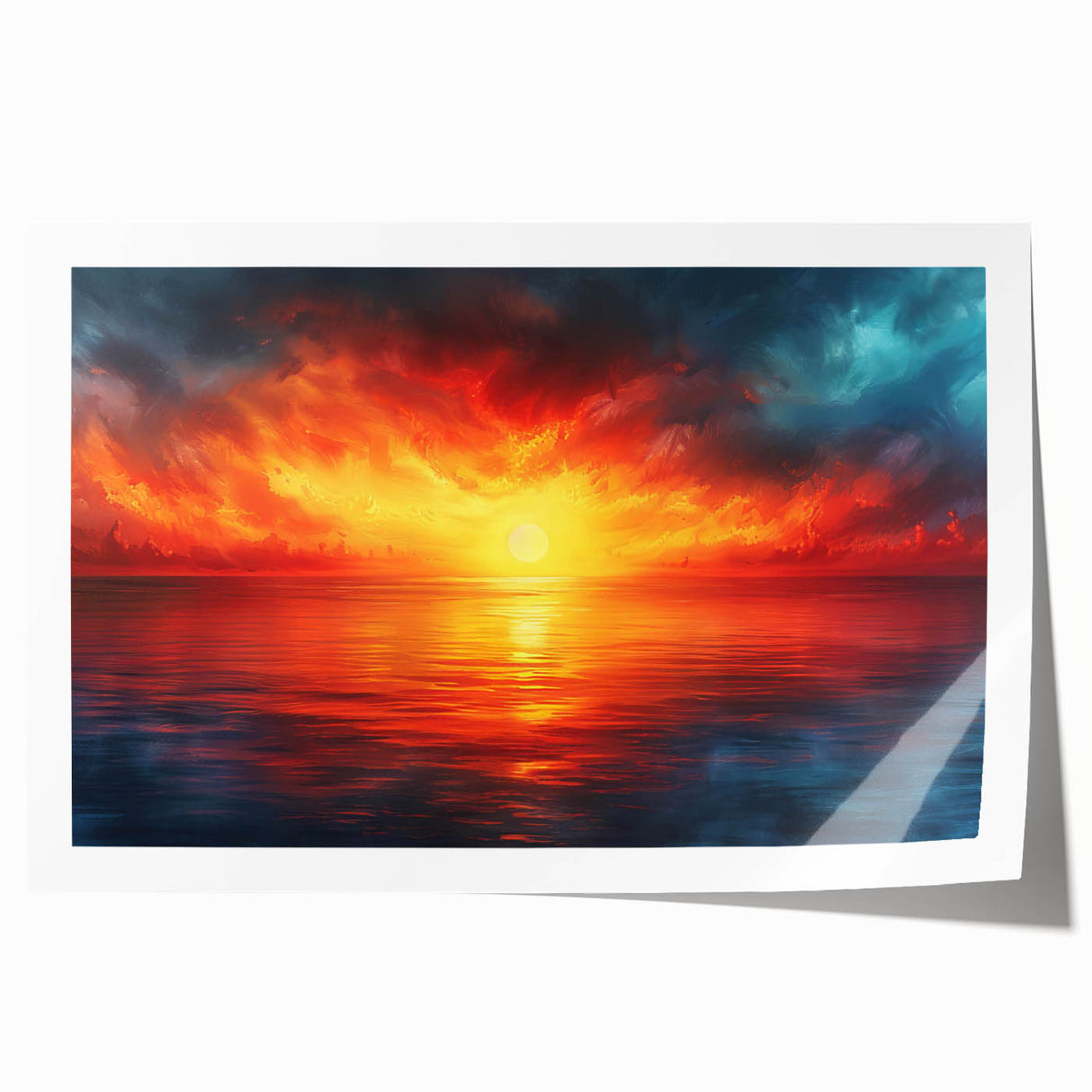 Rolled print showcasing a serene mountain landscape with vibrant colors and soft clouds, designed for wall art decor, rolled for easy shipping.