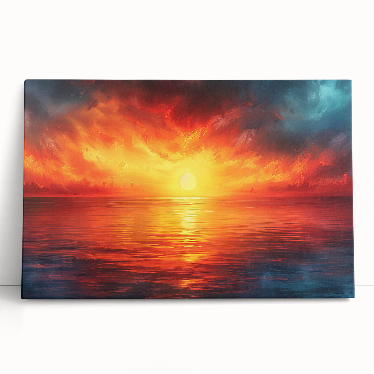 Stretched canvas wall art of serene landscapes and vibrant skyscapes, showcasing rich colors and intricate details, ideal for modern home decor enhancement.