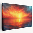 Stretched canvas wall art showcasing a vibrant landscape design with colorful skies, perfect for home decor. The side view highlights the canvas's depth and texture, making it an ideal addition to any modern living space.